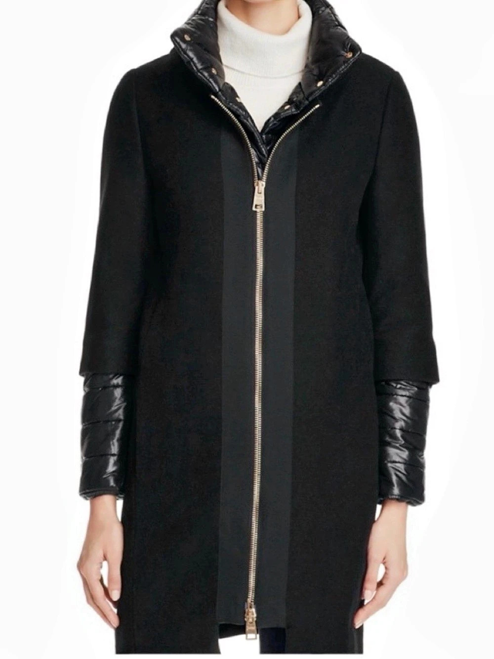 Herno Black Layered Sleeved Zip-Up IT 36